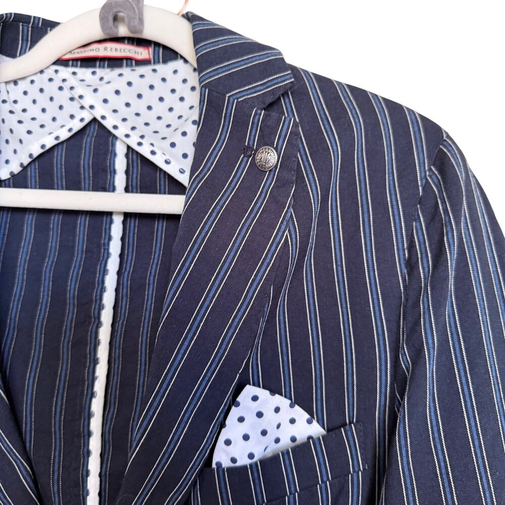 Massimo Rebecchi Navy Pinstripe Blazer IT50/US40 –NWT- Italian Tailoring Ret$450 - Picture 7 of 9